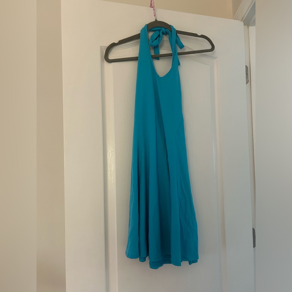 Susana Monaco Teal Halter Mini Dress